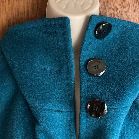 ELLEN TRACY teal/turquoise wool coat size 8 in excellent preowned condition - Picture 7 of 15